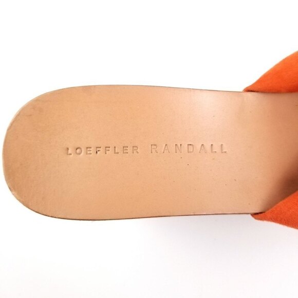 Loeffler Randall Orange Suede‎ Taylor Knotted Wood Wedges Platform Heel Sandal 6 - Picture 2 of 10